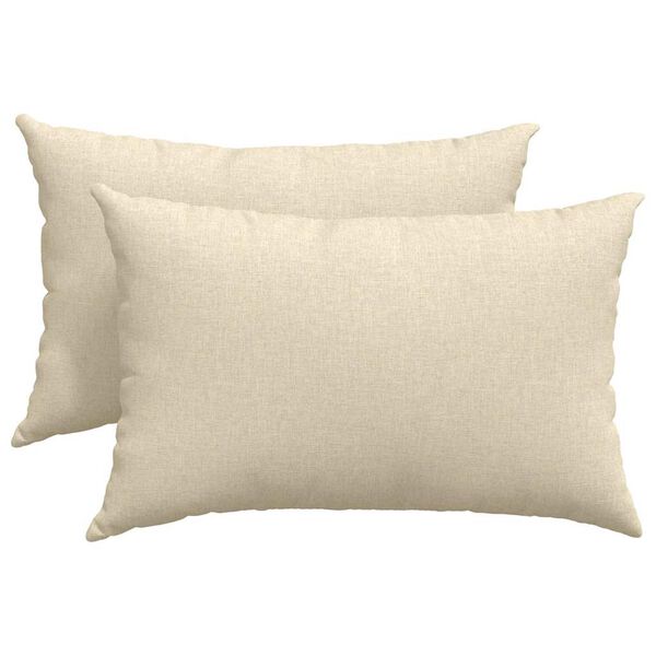 vidaXL Coussins de canap&eacute; 2 pcs Cr&egrave;me 60 x 40 cm tissu