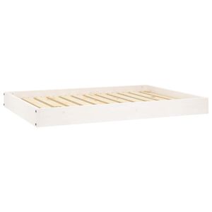 vidaXL Lit pour chien Blanc 101,5x74x9 cm Bois de pin solide