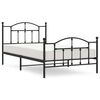 vidaXL Cadre de lit métal sans matelas et pied de lit noir 100x200 cm