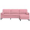 vidaXL Canapé à 3 places avec repose-pieds Rose 210 cm Velours