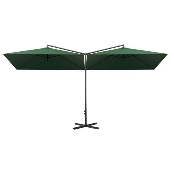 vidaXL Parasol de jardin double avec m&acirc;t en acier Vert 600x300 cm