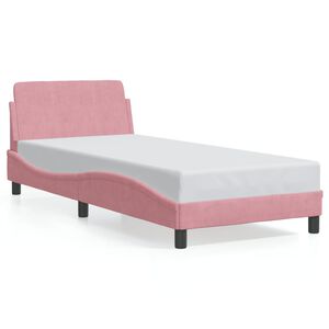 vidaXL Cadre de lit avec t&ecirc;te de lit Dover rose 90x190 cm velours