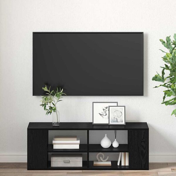 vidaXL Meuble TV mural Ch&ecirc;ne noir 102 x 35 x 35 cm Bois d'ing&eacute;nierie