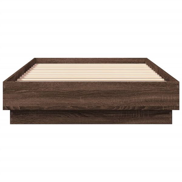 vidaXL Cadre de lit sans matelas ch&ecirc;ne marron 100x200 cm