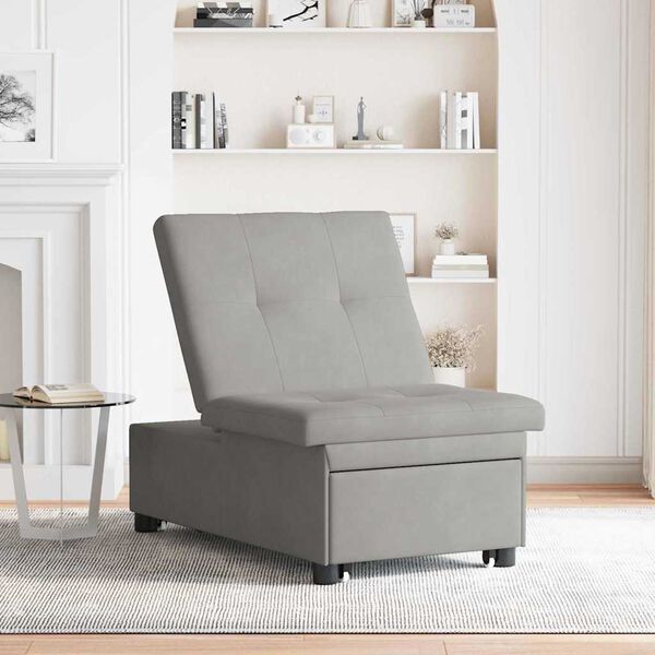 vidaXL Canap&eacute;-lit escamotable Gris clair 194 x 67 x 82 cm Microfibre