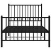 vidaXL Cadre de lit m&eacute;tal sans matelas avec pied de lit noir 90x200 cm