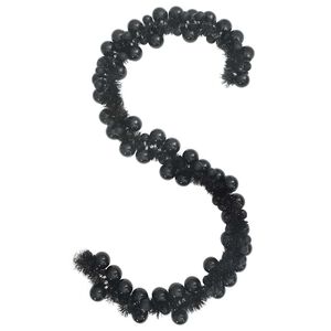 vidaXL Guirlande de Boules de No&euml;l LED Noir 186 cm Polystyr&egrave;ne