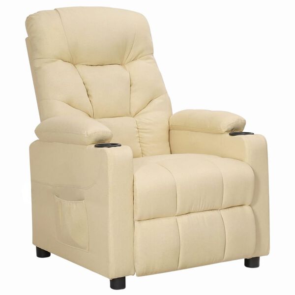 vidaXL Fauteuil Cr&egrave;me Tissu