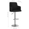 vidaXL Tabourets de bar lot de 2 noir tissu