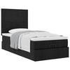 vidaXL Cadre de lit ottoman avec matelas noir 90x190 cm tissu