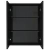 vidaXL Armoire &agrave; miroir de salle de bain 60x15x75 cm MDF Noir brillant