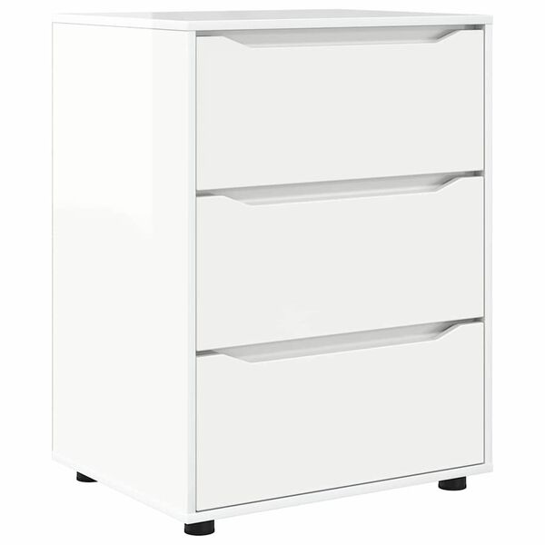 vidaXL Armoire de rangement Blanc brillant 60 x 48 x 81 cm