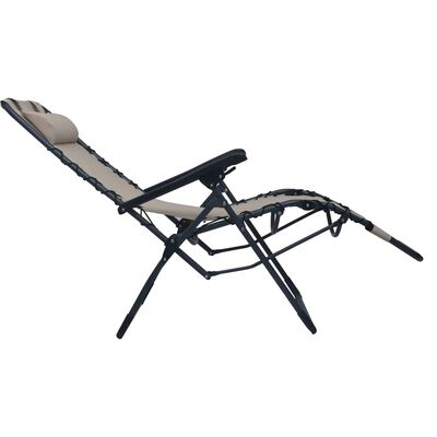 vidaXL Chaise pliable de terrasse Taupe Textilène