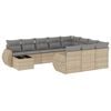 vidaXL Salon de jardin 11 pcs avec coussins beige r&eacute;sine tress&eacute;e