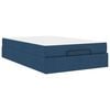 vidaXL Cadre de lit avec matelas 2 pcs Bleu tissu