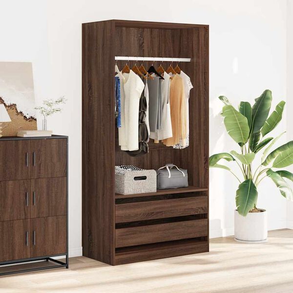 vidaXL Garde-robe Ch&ecirc;ne marron 100x50x200 cm Bois d'ing&eacute;nierie