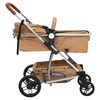 vidaXL Poussette pour b&eacute;b&eacute; 2-en-1 Taupe Aluminium