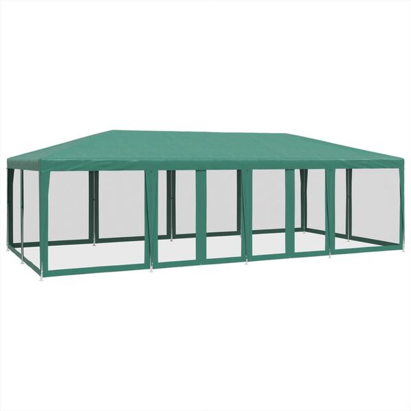 vidaXL Tente de fête avec 12 parois latérales en maille vert 8x4m PEHD
