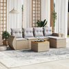 vidaXL Salon de jardin avec coussins 6 pcs beige r&eacute;sine tress&eacute;e