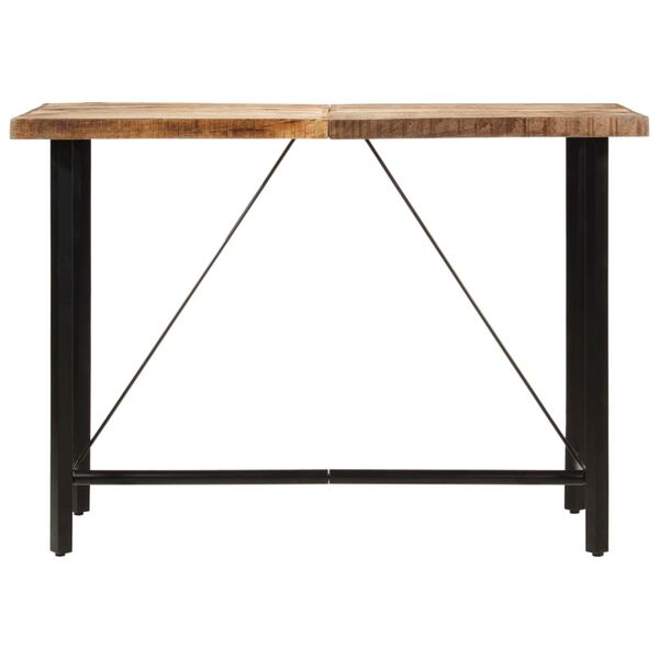 vidaXL Table de bar 150x70x107 cm bois massif de manguier et fer