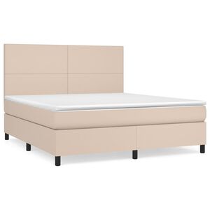 vidaXL Sommier &agrave; lattes de lit avec matelas Cappuccino 160x200 cm