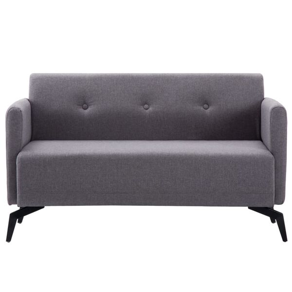 vidaXL Canap&eacute; &agrave; 2 places rev&ecirc;tement en tissu 115x60x67 cm gris clair