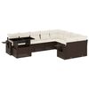 vidaXL Salon de jardin 10 pcs avec coussins marron r&eacute;sine tress&eacute;e