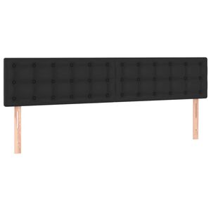vidaXL T&ecirc;tes de lit 2 pcs Noir 100x5x78/88 cm Similicuir