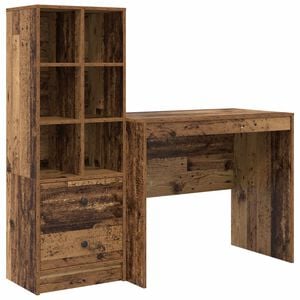vidaXL Bureau Bois ancien 135,5 x 50 x 127 cm 2 pc
