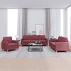 vidaXL Ensemble de canap&eacute;s 3 pcs avec coussins Rouge bordeaux Tissu