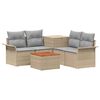 vidaXL Ensemble de Canap&eacute;s 6 pc 4-Nombre de places Beige et Gris clair