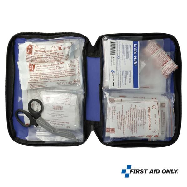 FIRST AID ONLY Trousse d'urgence &agrave; fermeture &eacute;clair 50 pcs Bleu