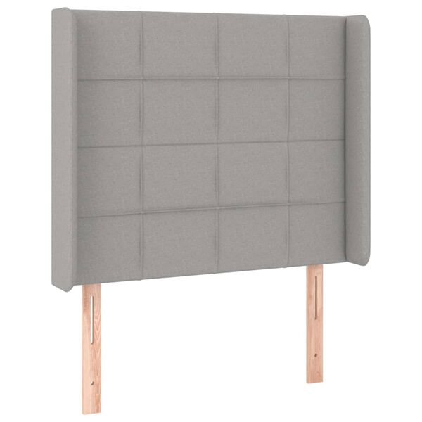 vidaXL T&ecirc;te de lit &agrave; LED Gris clair 103x16x118/128 cm Tissu