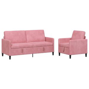 vidaXL Canap&eacute; avec rangement 2 pc Rose Polyester