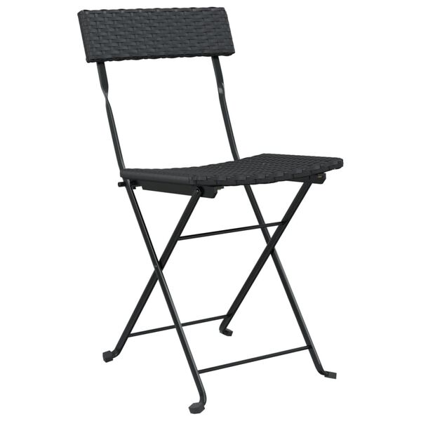 vidaXL Chaises de bistrot pliantes lot de 6 Noir R&eacute;sine tress&eacute;e acier