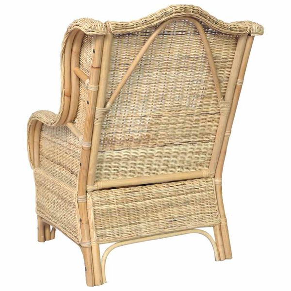 vidaXL Canap&eacute; avec coussin Rotin naturel et lin