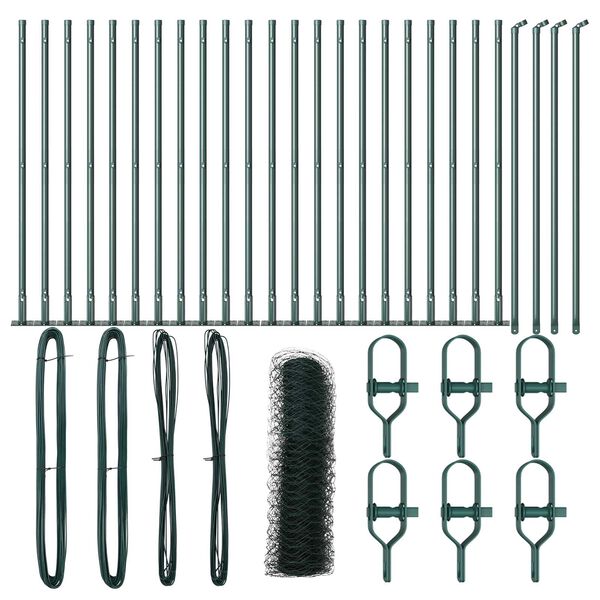 vidaXL Poteau de cl&ocirc;ture. Vert 50 x 0,4 m (maillage de 36 mm)