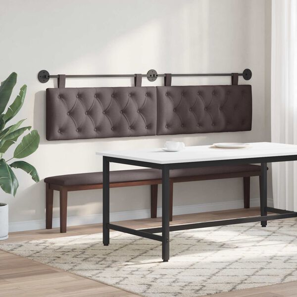 vidaXL T&ecirc;te de lit suspendue Marron fonc&eacute; 210 x 55 x 7 cm tissu