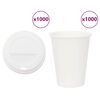 vidaXL Tasses à café en papier avec couvercles 1000 pcs 12oz 300ml