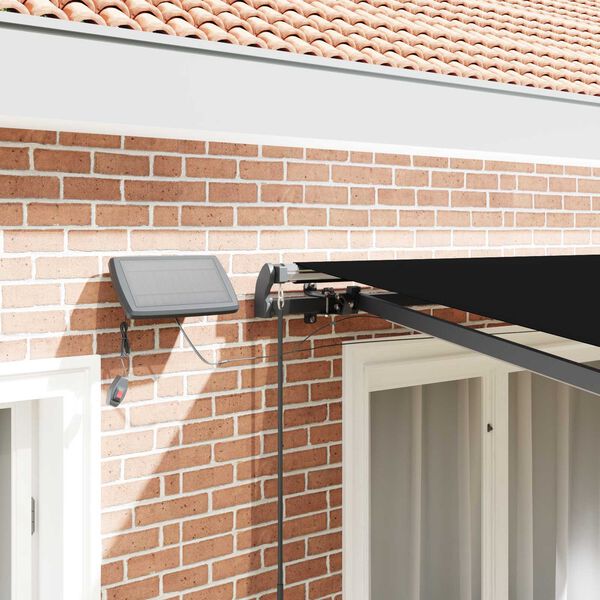 vidaXL Auvent Rétractable Noir 300 x 250 cm tissu