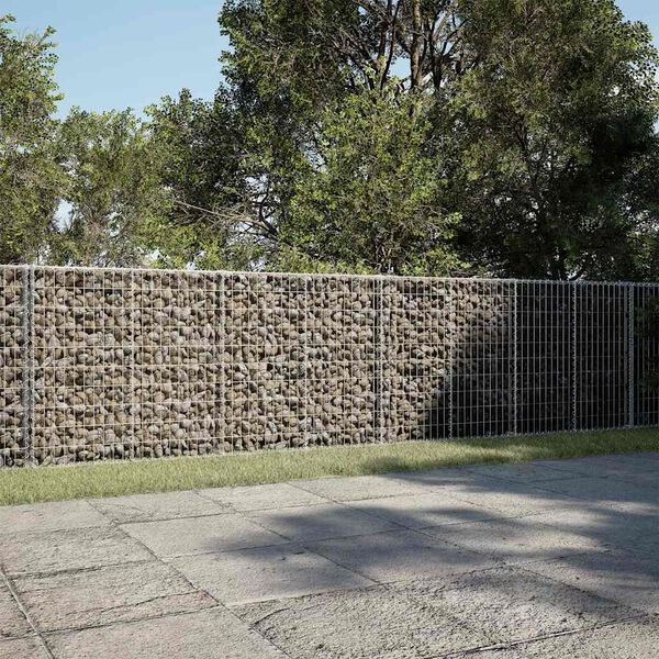 vidaXL Panier gabion avec couvercle 850x100x100 cm fer galvanis&eacute;