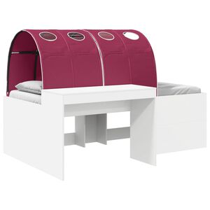 vidaXL Lit haut pour enfants avec bureau 3 pi&egrave;ces Blanc et rouge