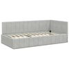 vidaXL Cadre de lit d'angle avec matelas 2 pcs Gris clair Velours