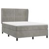 vidaXL Sommier &agrave; lattes de lit et matelas Gris clair 140x190cm Velours