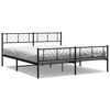 vidaXL Cadre de lit m&eacute;tal sans matelas avec pied de lit noir 200x200cm
