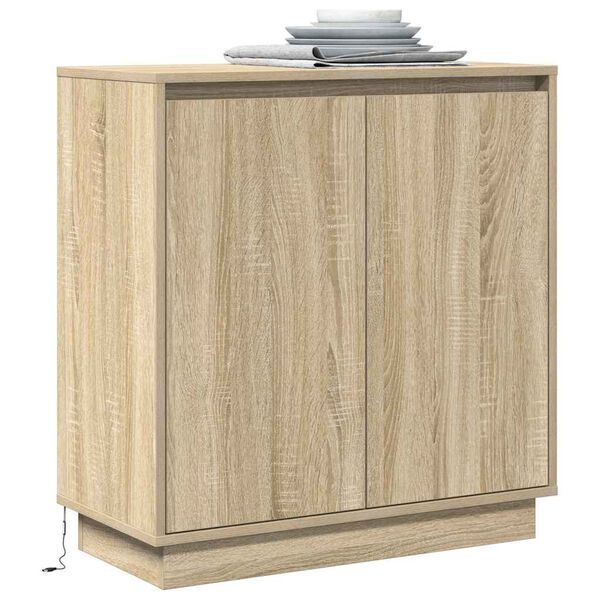 vidaXL Buffet LED Ch&ecirc;ne Sonoma 71 x 34,5 x 75 cm Bois d'ing&eacute;nierie