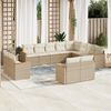 vidaXL Salon de jardin avec coussins 12 pcs beige r&eacute;sine tress&eacute;e