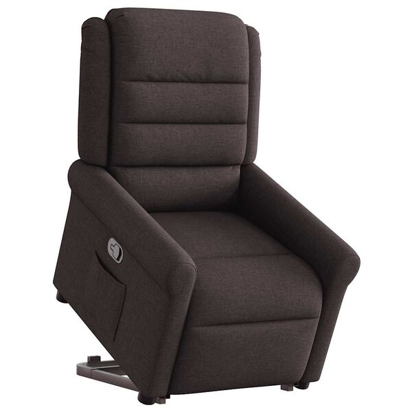vidaXL Fauteuil inclinable marron fonc&eacute; tissu