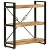 vidaXL Biblioth&egrave;que 3 niveaux 77x30x80 cm bois massif manguier et fer