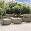 vidaXL Salon de jardin 5 pcs avec coussins Gris R&eacute;sine tress&eacute;e